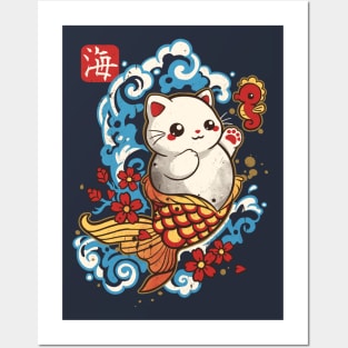 Cat mermaid Posters and Art